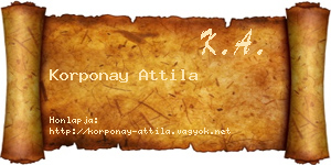 Korponay Attila névjegykártya